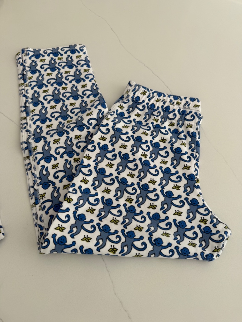 Roller Rabbit Blue Monkey Pajama 2 Piece Long Sleeve Long Pant Sleepwear - Picture 3 of 4